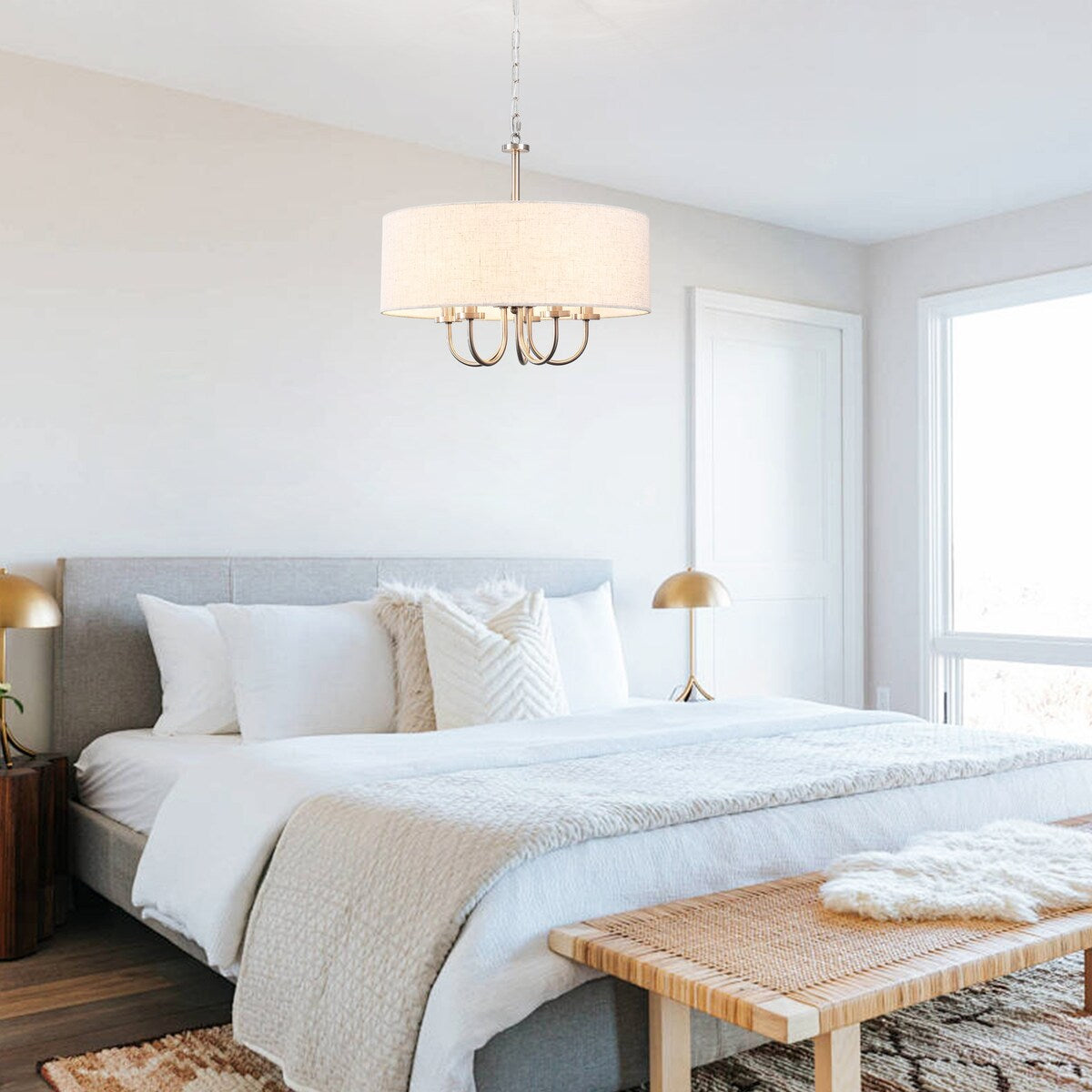 Plafonnier semi-encastré moderne à 5 lumières pour salle à manger, chambre à coucher, salon - N/A