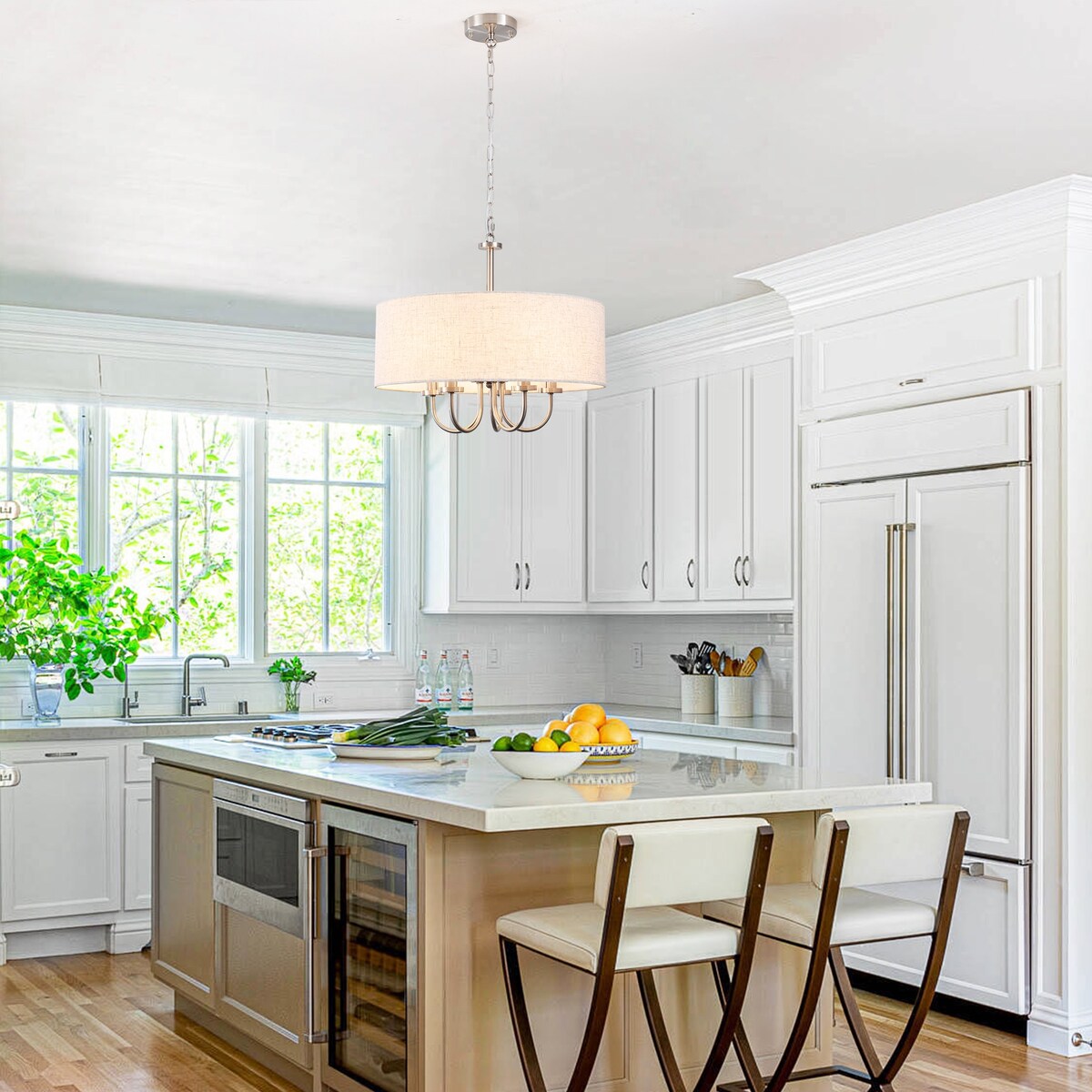 Plafonnier semi-encastré moderne à 5 lumières pour salle à manger, chambre à coucher, salon - N/A