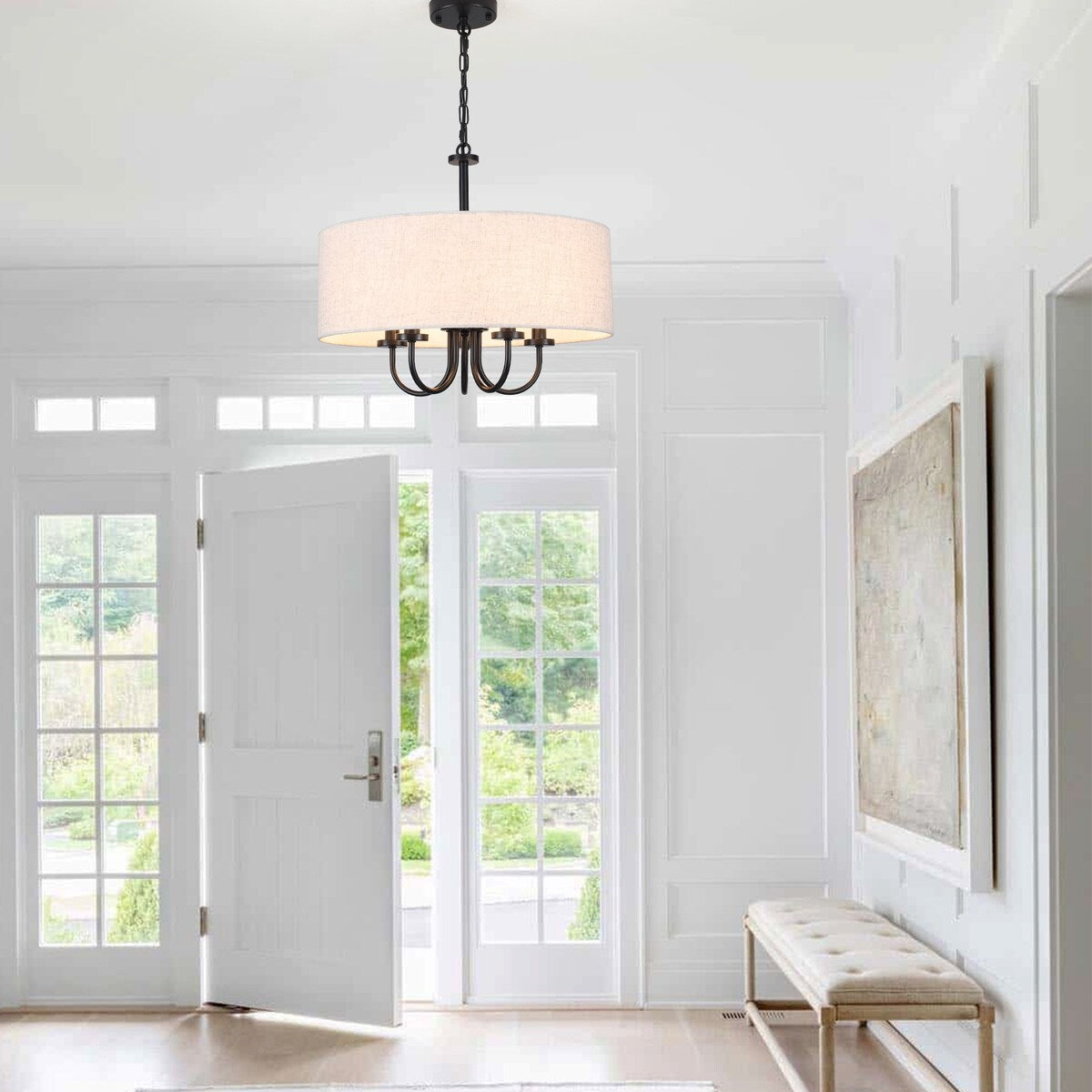 Plafonnier semi-encastré moderne à 5 lumières pour salle à manger, chambre à coucher, salon - N/A