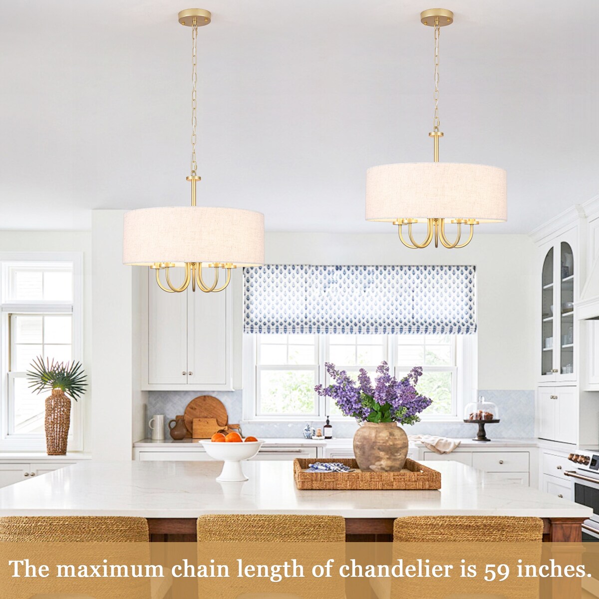 Plafonnier semi-encastré moderne à 5 lumières pour salle à manger, chambre à coucher, salon - N/A