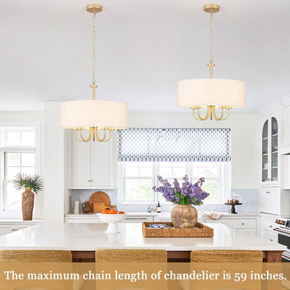 Plafonnier semi-encastré moderne à 5 lumières pour salle à manger, chambre à coucher, salon - N/A