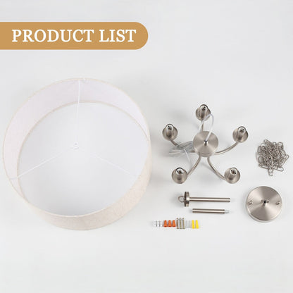 Plafonnier semi-encastré moderne à 5 lumières pour salle à manger, chambre à coucher, salon - N/A