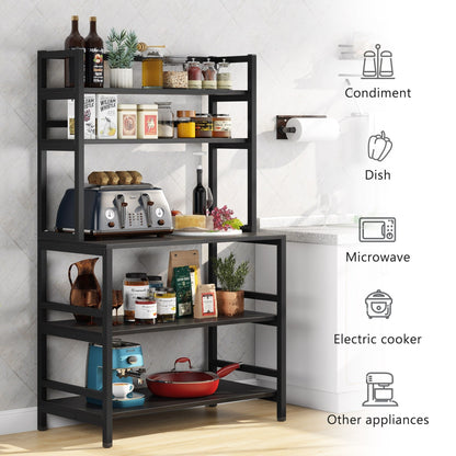 Étagère de rangement utilitaire à 5 niveaux pour four à micro-ondes, chariot de cuisine industriel avec clapier