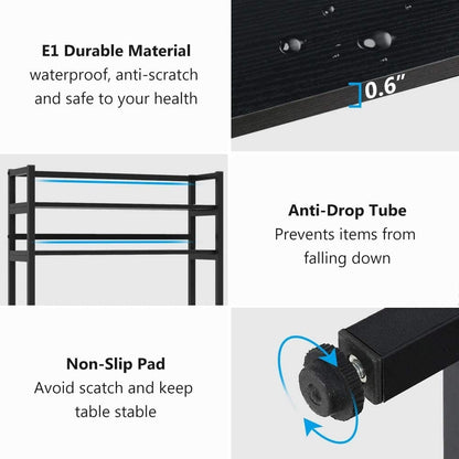 Étagère de rangement utilitaire à 5 niveaux pour four à micro-ondes, chariot de cuisine industriel avec clapier