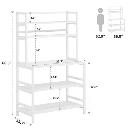 Étagère de rangement utilitaire à 5 niveaux pour four à micro-ondes, chariot de cuisine industriel avec clapier