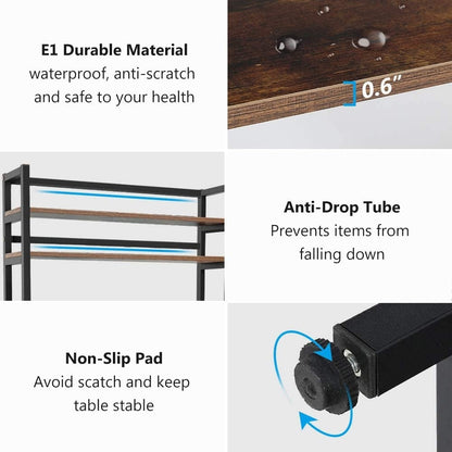Étagère de rangement utilitaire à 5 niveaux pour four à micro-ondes, chariot de cuisine industriel avec clapier