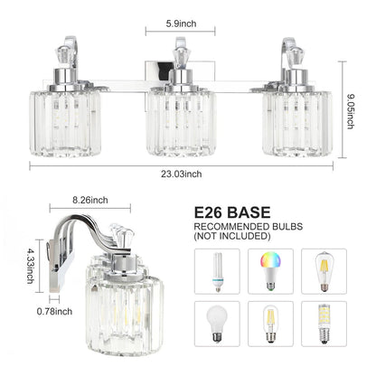 Luminaires de salle de bain modernes en cristal à 5 lumières