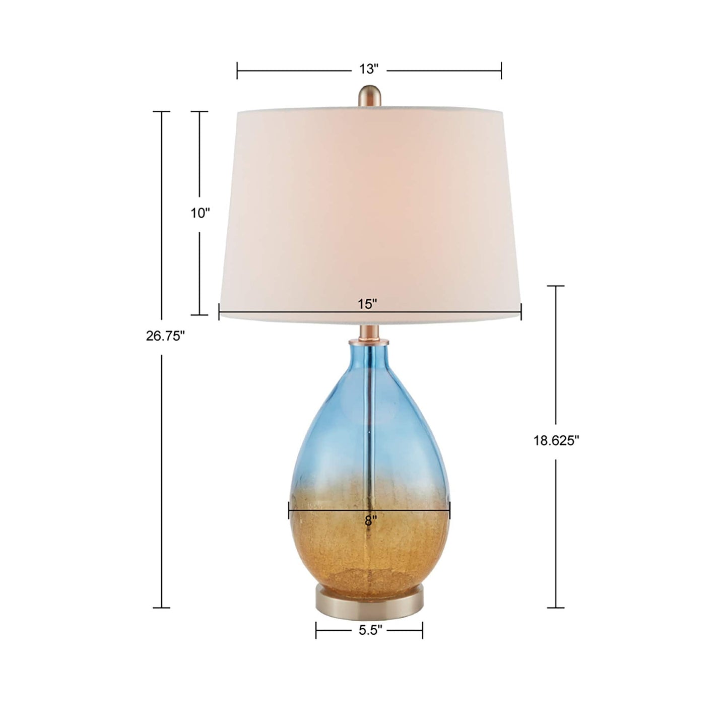 Lampe de table Cortina en verre ombré 510 Design, lot de 2