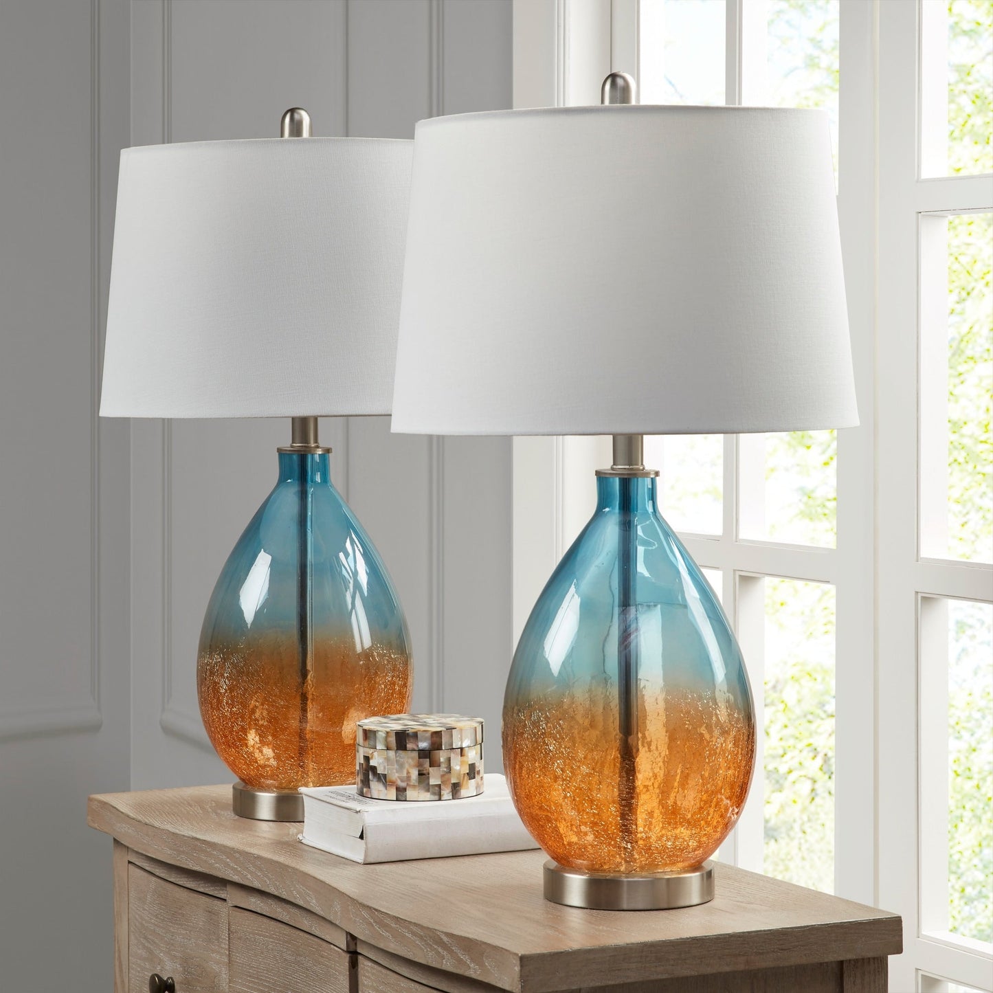 Lampe de table Cortina en verre ombré 510 Design, lot de 2