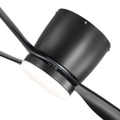 Ventilateur de plafond encastré à DEL noir/blanc de 52 pouces avec télécommande (3 pales)