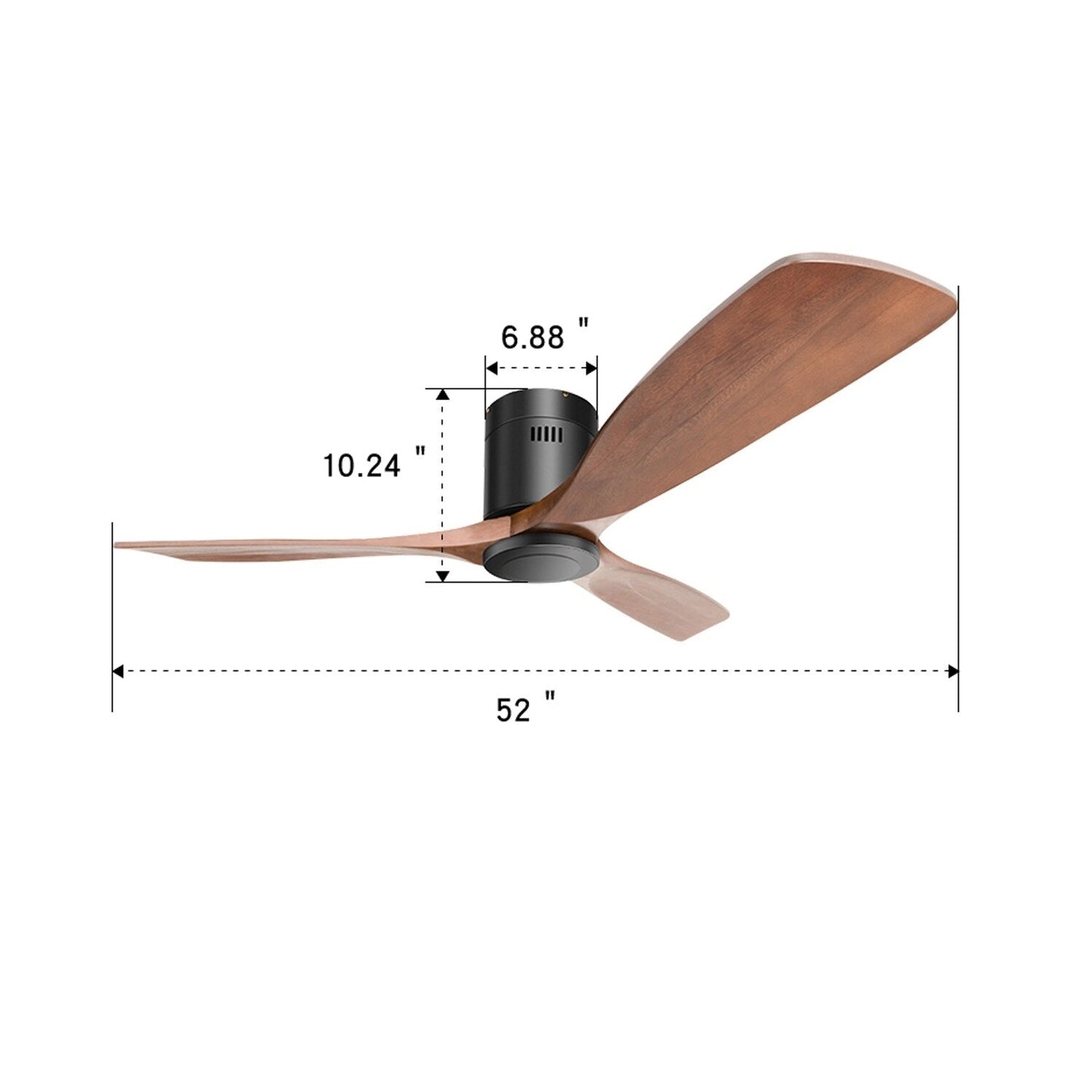 Ventilateur de plafond encastré Sofucor 52 pouces avec télécommande, moteur réversible et éclairage intégré en option