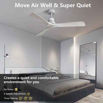 Ventilateur de plafond d'intérieur en bois Sofucor 52 avec télécommande et éclairage intégré en option