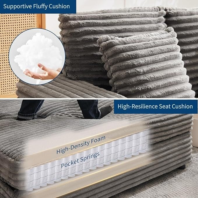 Canapé-lit rembourré de 54 pouces avec oreillers et accoudoirs, fauteuil d'intérieur surdimensionné, canapé-lit confortable en velours côtelé