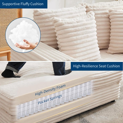 Canapé-lit rembourré de 54 pouces avec oreillers et accoudoirs, fauteuil d'intérieur surdimensionné, canapé-lit confortable en velours côtelé