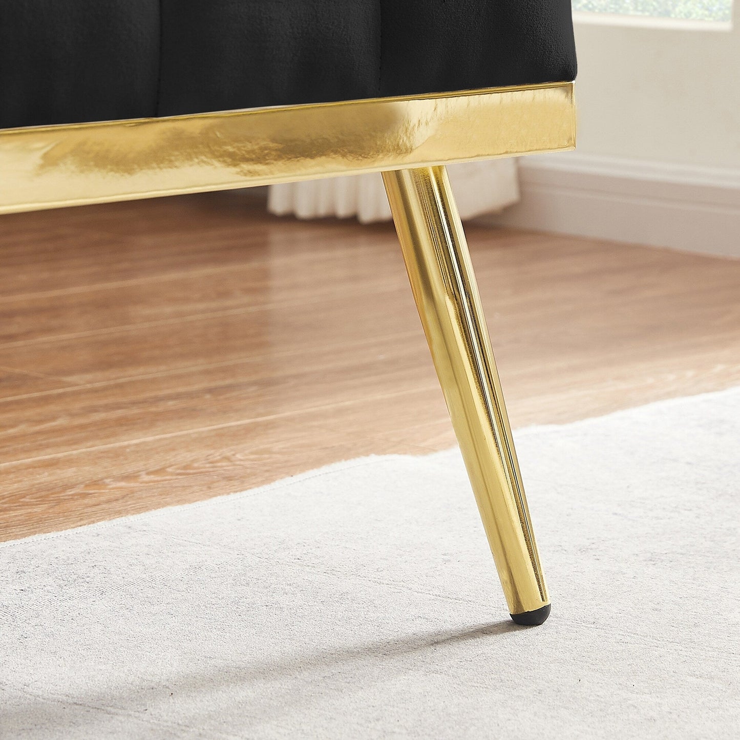 Canapé 2 places en velours 55,5 avec 2 coussins, design contemporain et montage facile