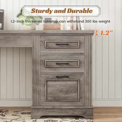 Bureau de direction de ferme Bureau à domicile Tiroir de classement Support d'écran Prise de courant