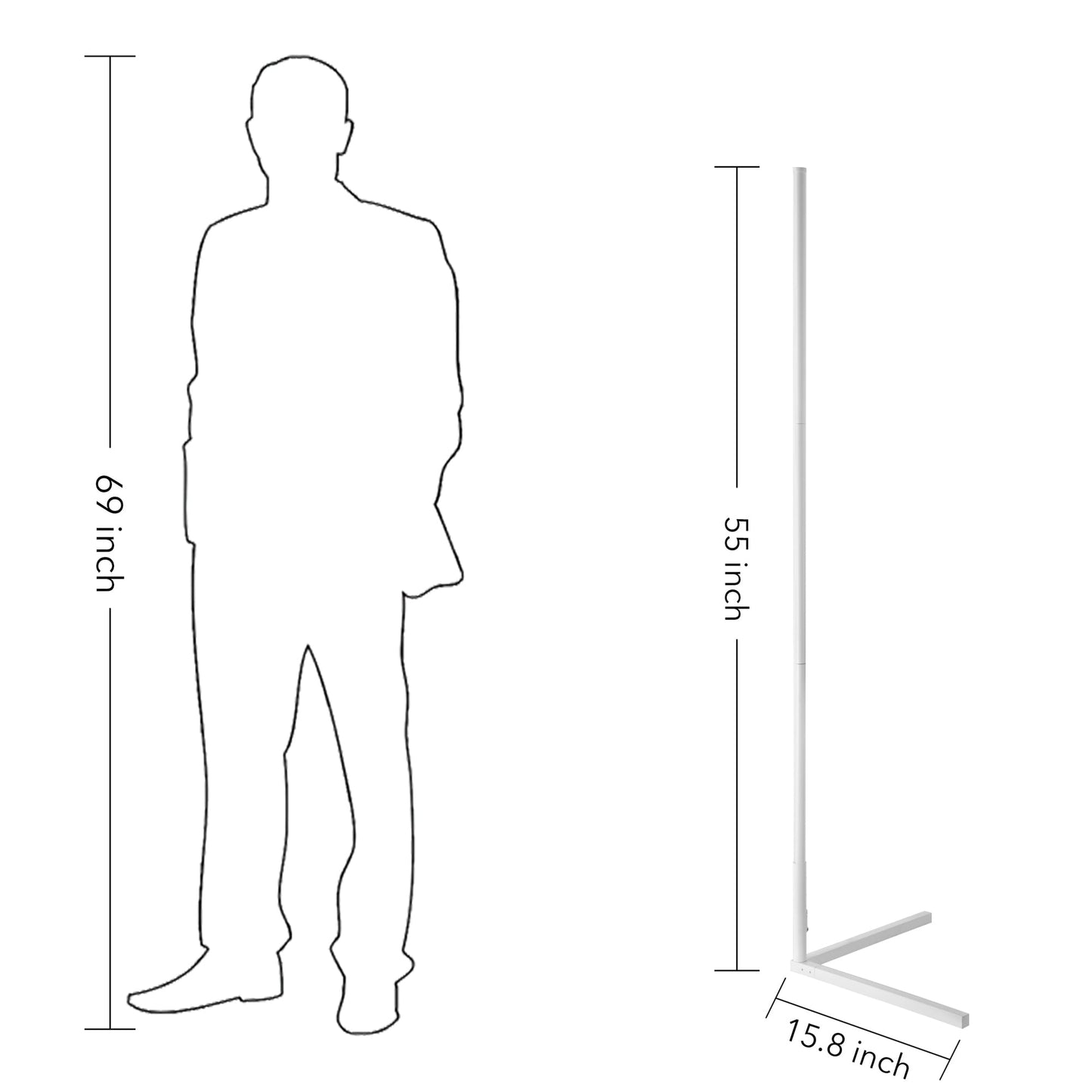 Lampe d'angle en métal RVB 55 LED minimaliste sur pied