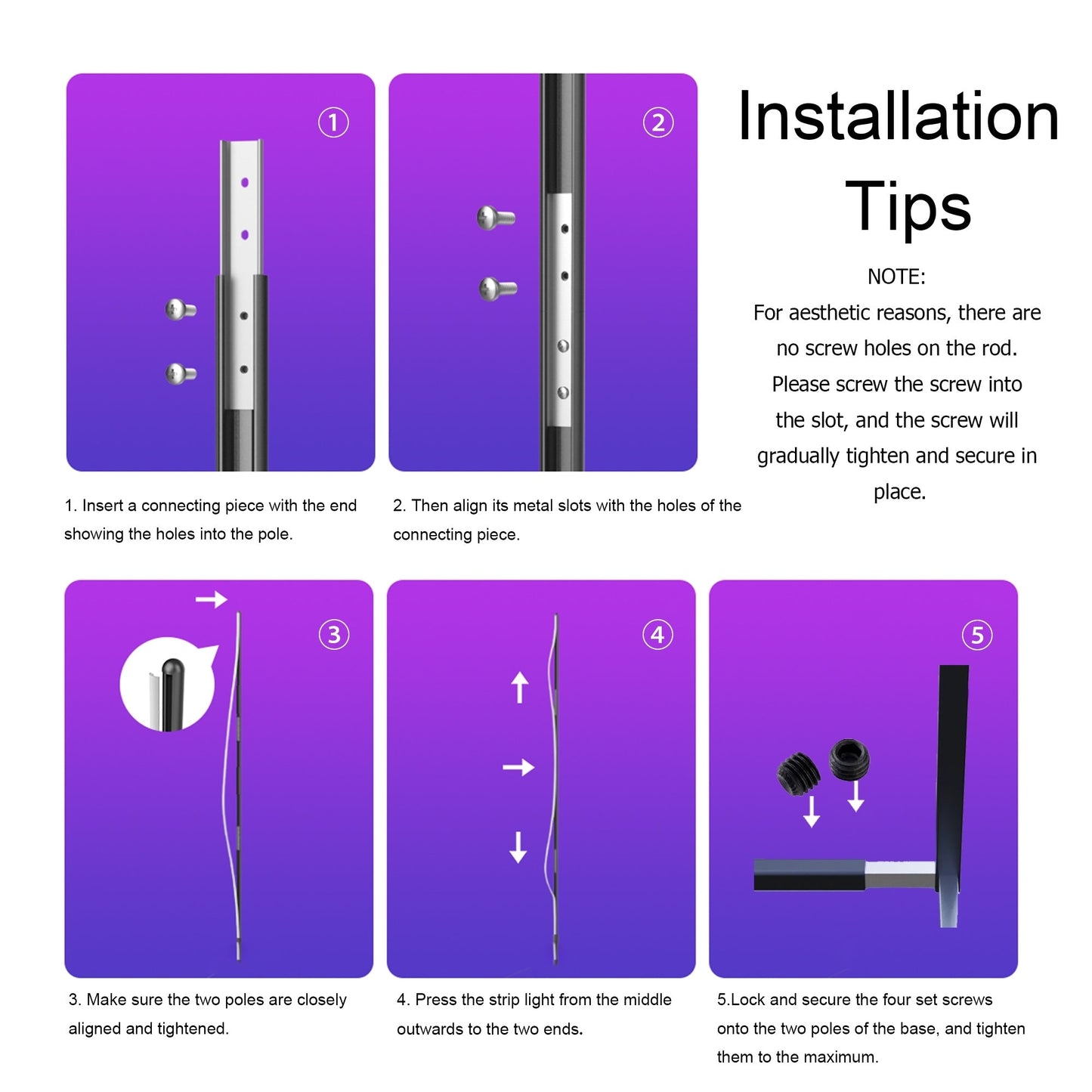 Lampe d'angle en métal RVB 55 LED minimaliste sur pied