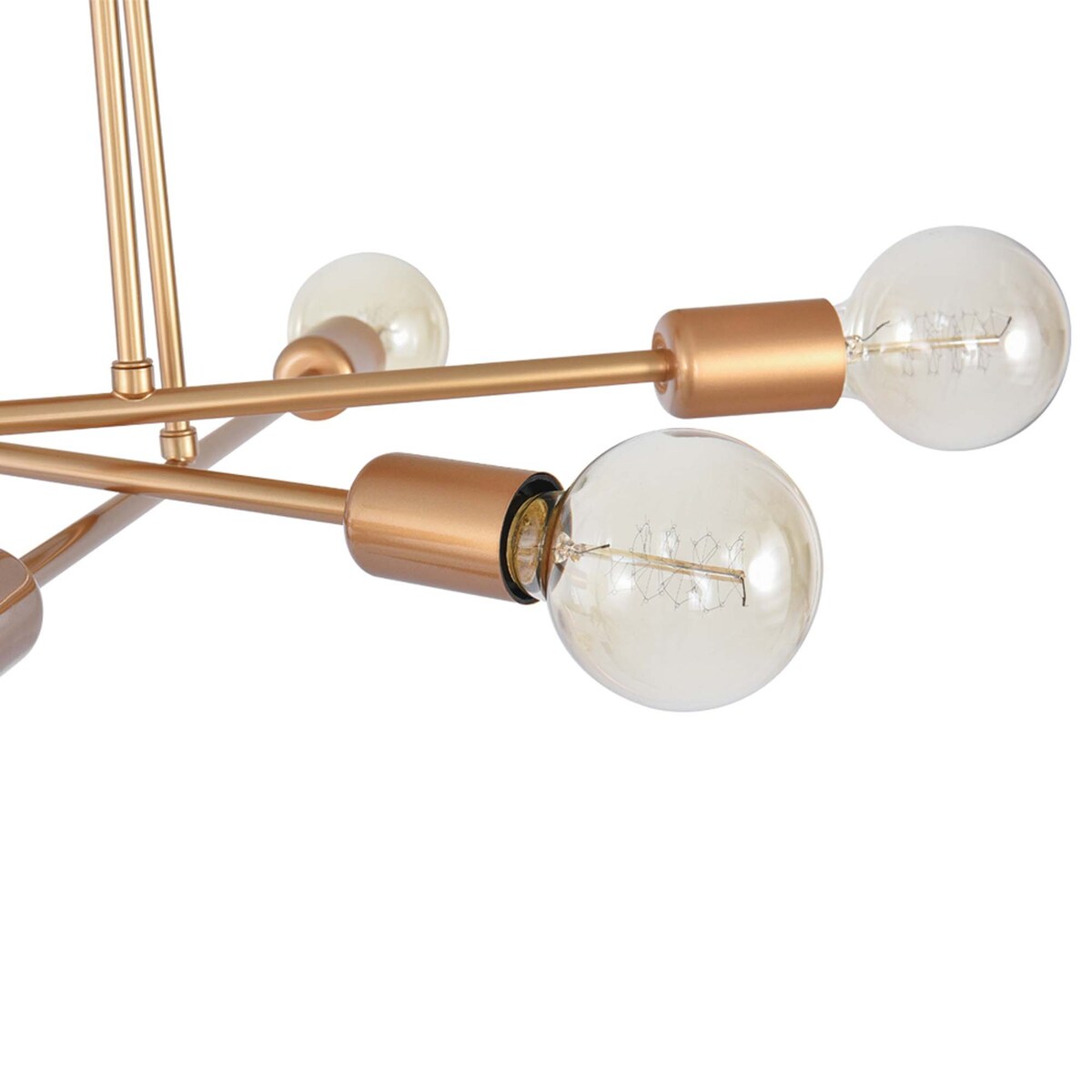 Plafonnier semi-encastré moderne en métal Sputnik de 6 lumières, 23,62 po