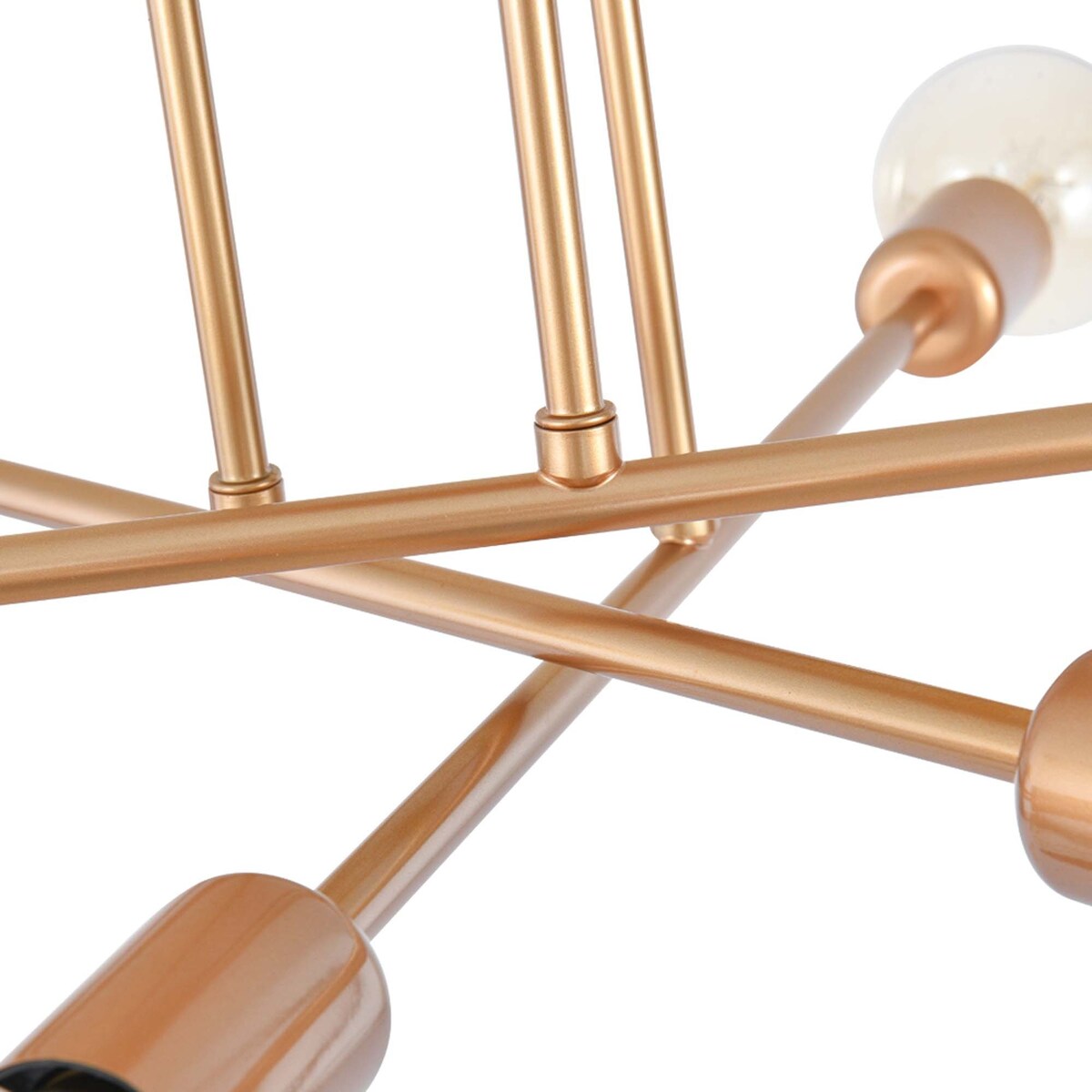 Plafonnier semi-encastré moderne en métal Sputnik de 6 lumières, 23,62 po