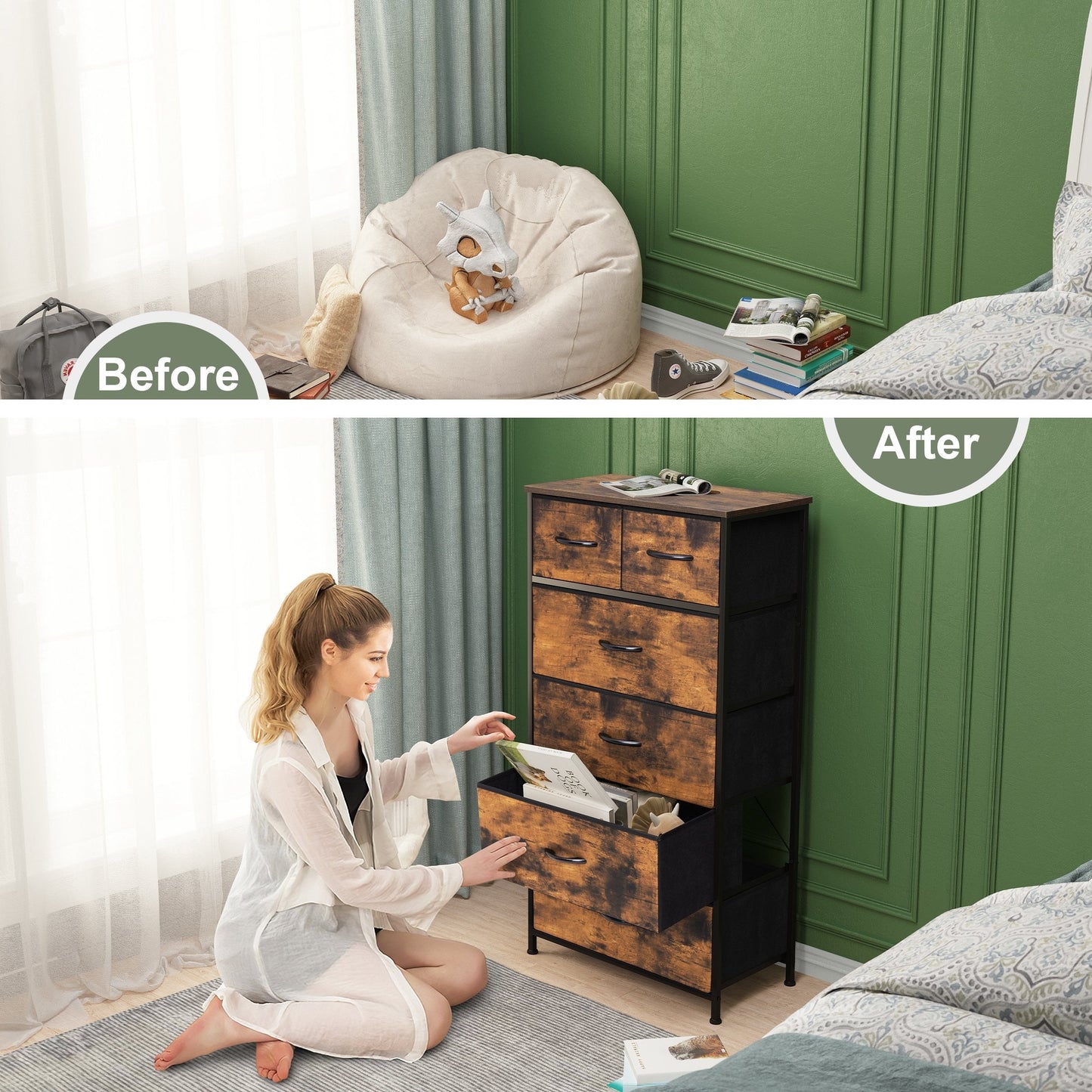 Commode verticale à 6 tiroirs de Crestlive Products