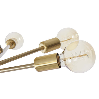 Plafonnier semi-encastré moderne en métal Sputnik de 6 lumières, 23,62 po