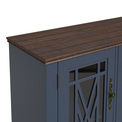 Buffet d'appoint de cuisine en bois de style vintage de 63 po de largeur