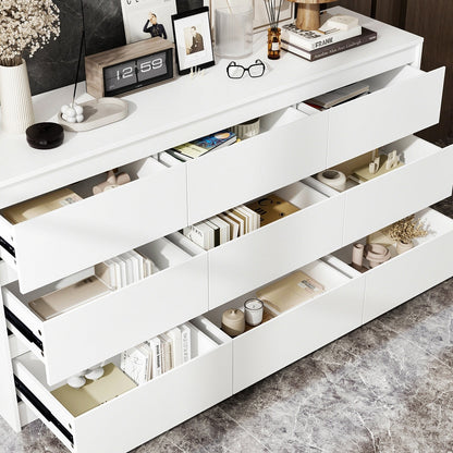 Commode d'appoint à 9 tiroirs 63W pour salon, chambre à coucher