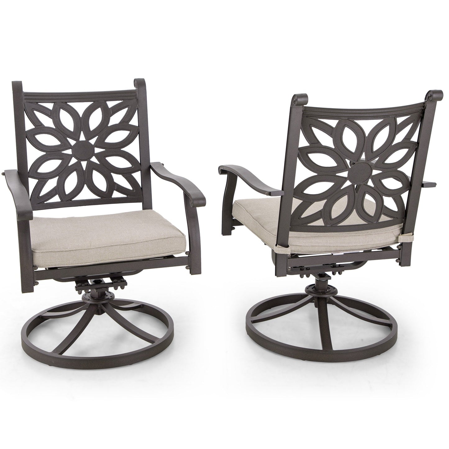 Ensemble de salle à manger de patio en aluminium moulé 7 pièces MAISON ARTS avec table rectangulaire extensible et 6 chaises en aluminium moulé