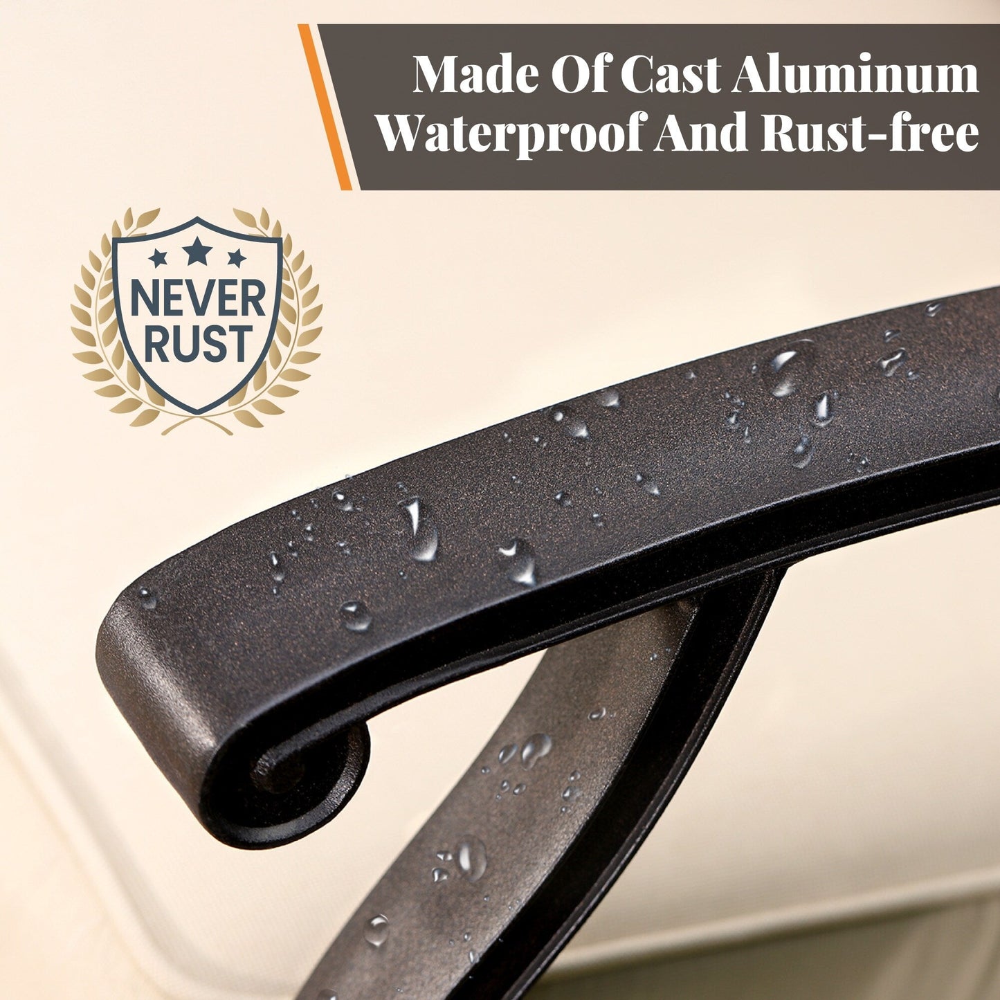 Ensemble de salle à manger de patio en aluminium moulé 7 pièces MAISON ARTS avec table rectangulaire extensible et 6 chaises en aluminium moulé