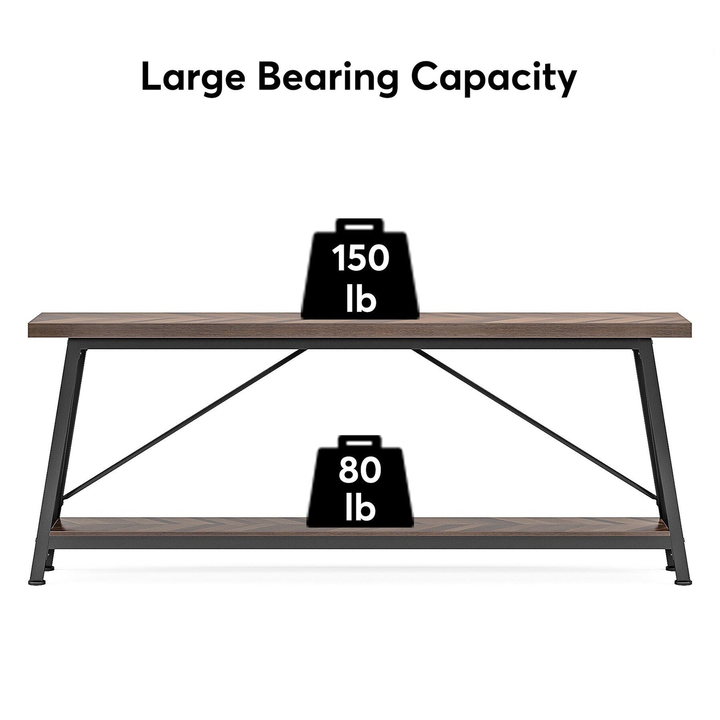 Table console d'entrée industrielle extra-longue de 70,9 pouces