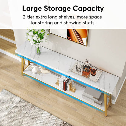 Table console d'entrée industrielle extra-longue de 70,9 pouces