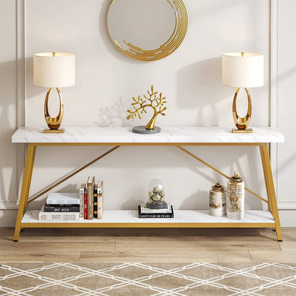 Table console d'entrée industrielle extra-longue de 70,9 pouces