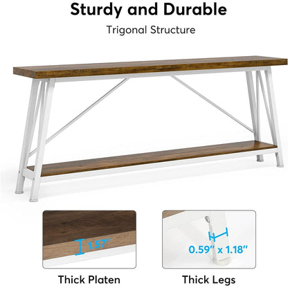 Table console d'entrée industrielle extra-longue de 70,9 pouces