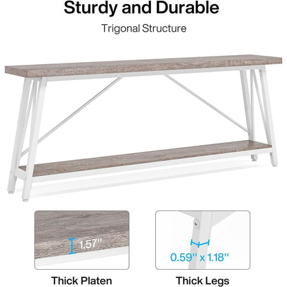 Table console d'entrée industrielle extra-longue de 70,9 pouces