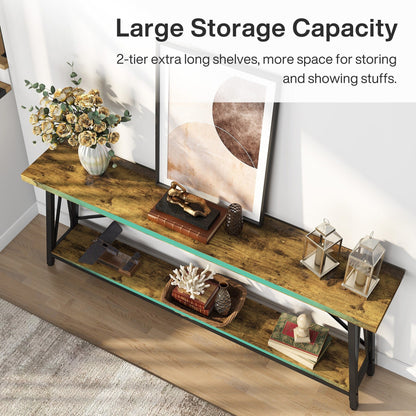 Table console d'entrée industrielle extra-longue de 70,9 pouces