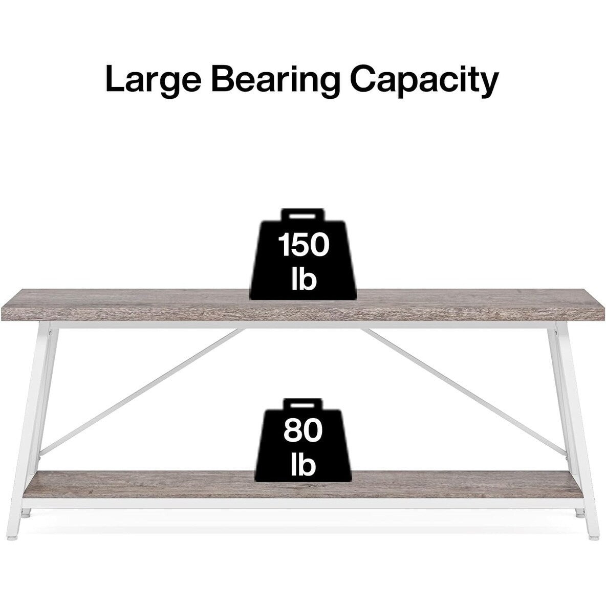 Table console d'entrée industrielle extra-longue de 70,9 pouces