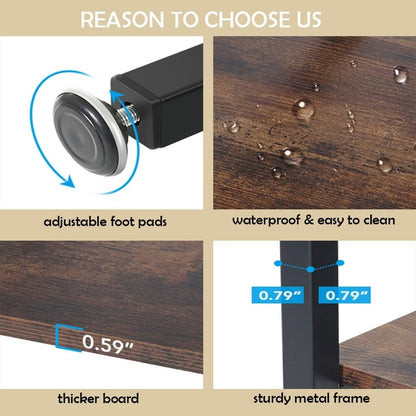 Bibliothèque industrielle à 6 niveaux, étagère en bois brun rustique, étagères ouvertes