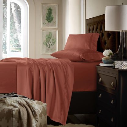 Parure de draps extra-profonds en coton 750 fils avec drap plat surdimensionné