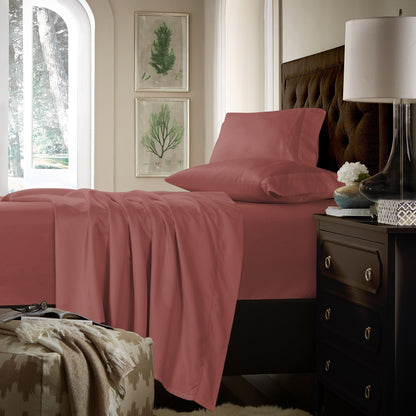 Parure de draps extra-profonds en coton 750 fils avec drap plat surdimensionné