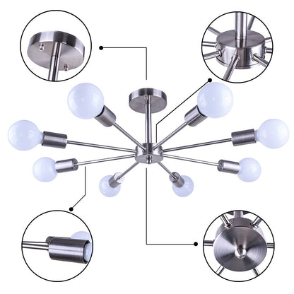 Plafonnier semi-encastré Spoutnik noir/doré pour salon, cuisine, bureau, chambre à coucher, hall d'entrée