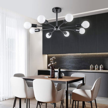 Plafonnier semi-encastré Spoutnik noir/doré pour salon, cuisine, bureau, chambre à coucher, hall d'entrée