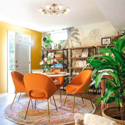 Plafonnier semi-encastré Spoutnik noir/doré pour salon, cuisine, bureau, chambre à coucher, hall d'entrée