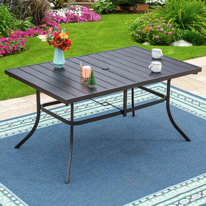 Ensemble de salle à manger de patio 8 pièces MAISON ARTS avec parasol de 13 pieds