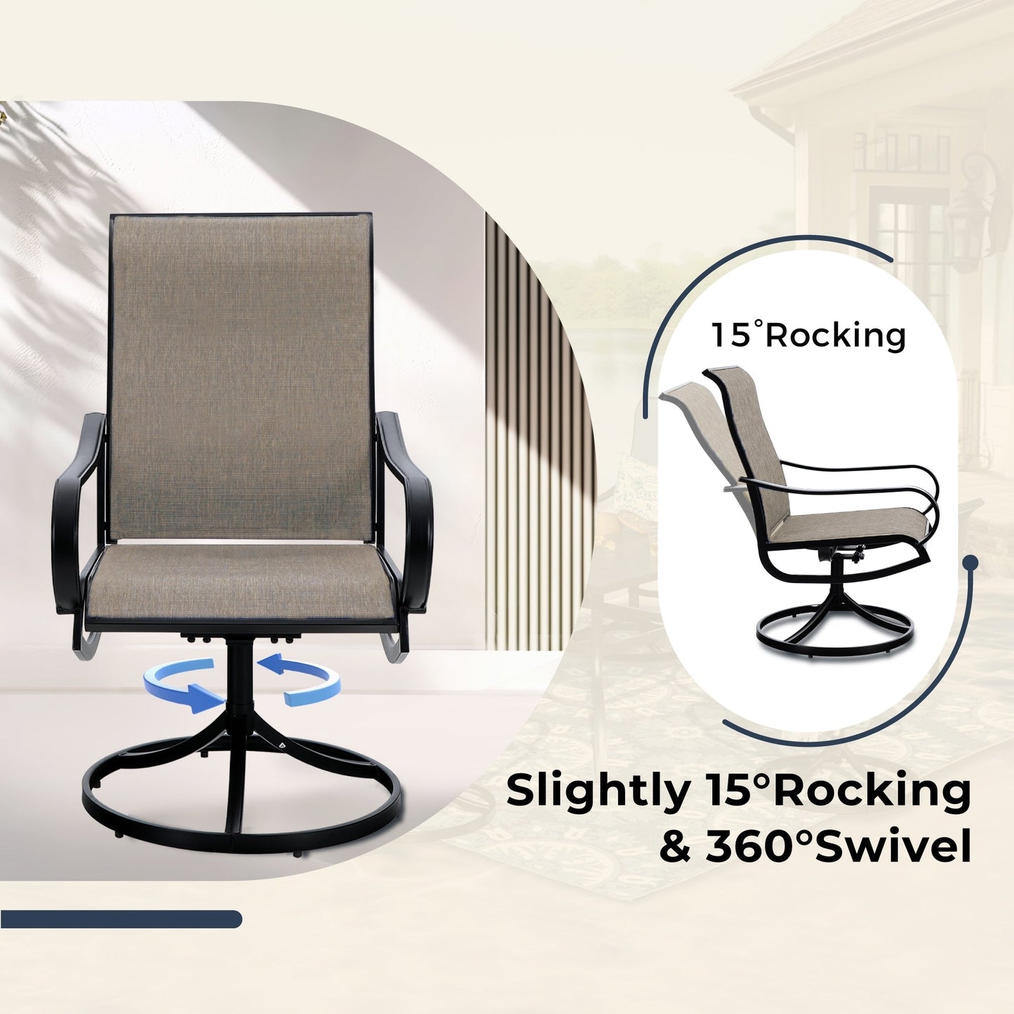 Ensemble de salle à manger de patio 8 pièces MAISON ARTS avec parasol de 13 pieds