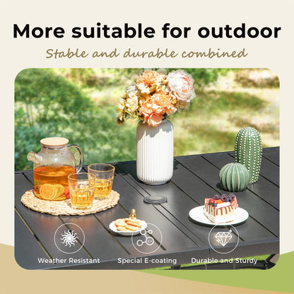 Ensemble de salle à manger de patio 8 pièces MAISON ARTS avec parasol de 13 pieds