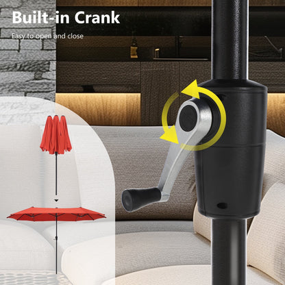 Ensemble de salle à manger de patio 8 pièces MAISON ARTS avec parasol de 13 pieds