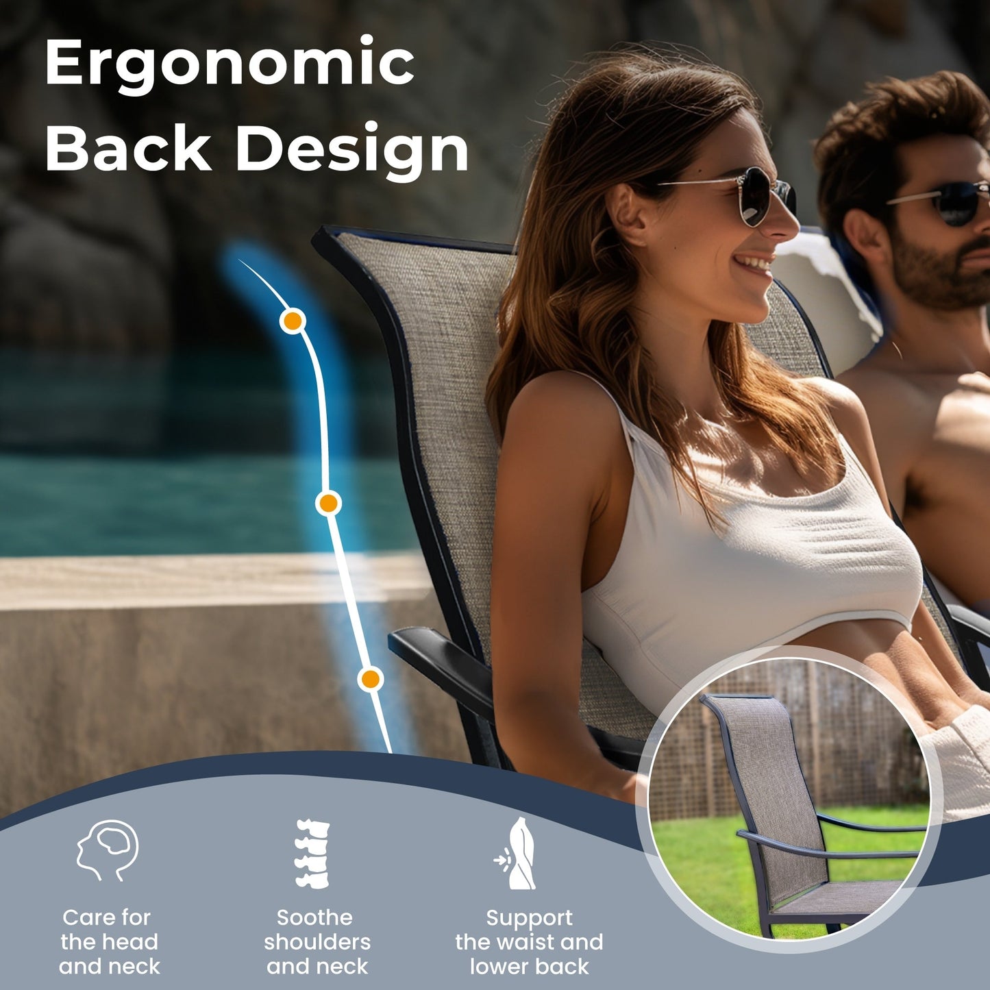 Ensemble de salle à manger de patio 8 pièces MAISON ARTS avec parasol de 13 pieds