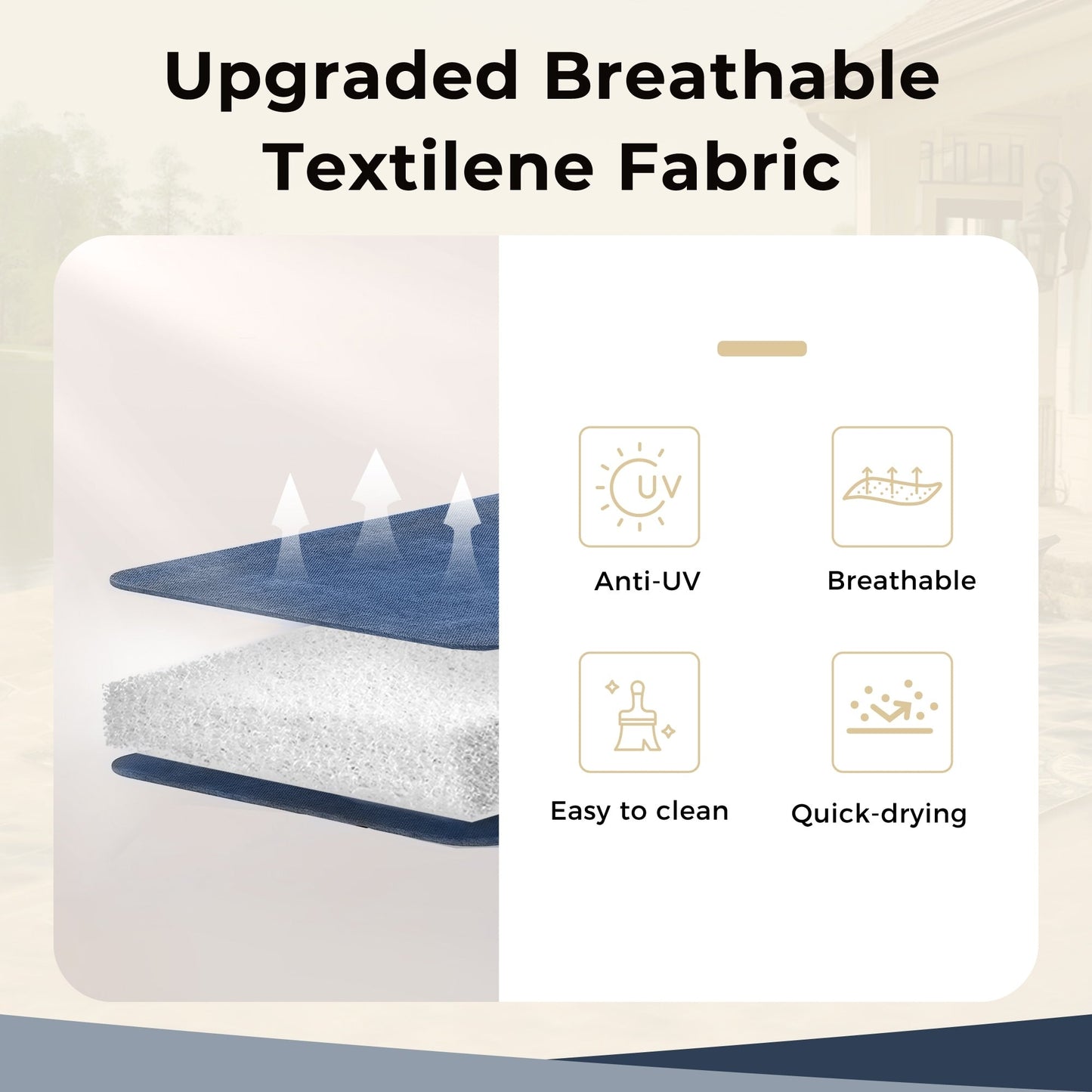 Ensemble de salle à manger de patio 8 pièces MAISON ARTS avec parasol de 13 pieds