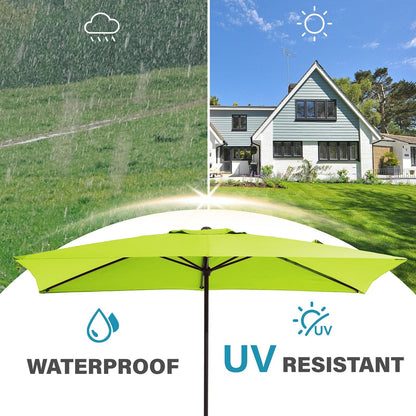 Parasol rectangulaire de terrasse 2,4 x 3 m avec manivelle et inclinaison, résistant aux UV